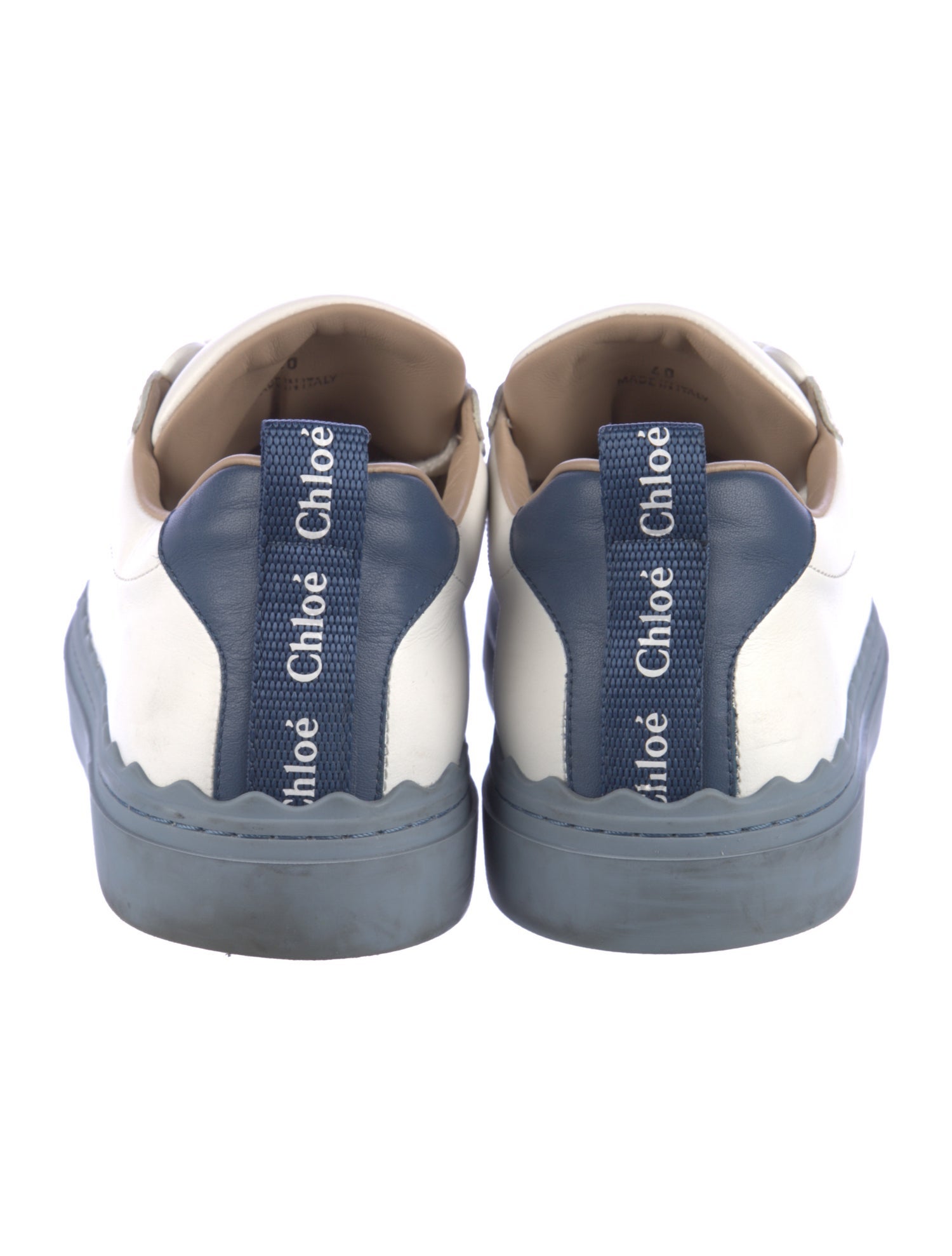 Chloé Leather Scalloped Accent Sneakers